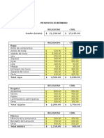 Copia de Plantilla de Excel Para Presupuesto de Una Boda