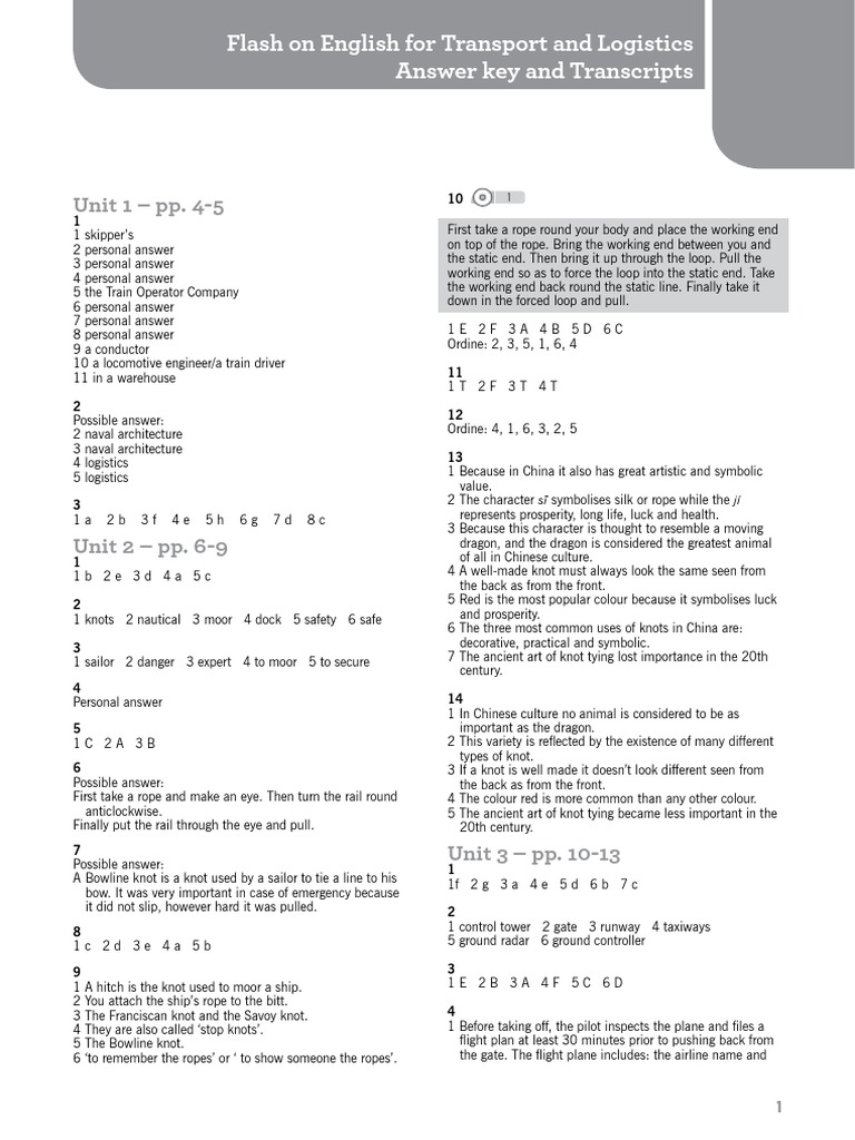 Flash On English For Transport and Logistics PDF Knot Radar