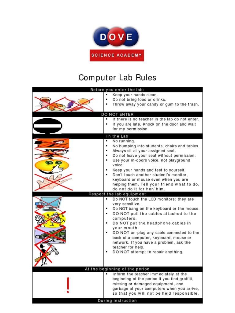 Computer Lab Rules PDF Computer File Computer Keyboard
