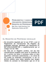 Problemática y Casos Más Frecuentes Presentados en El RPV - RQUINTANA - 02.04.2013