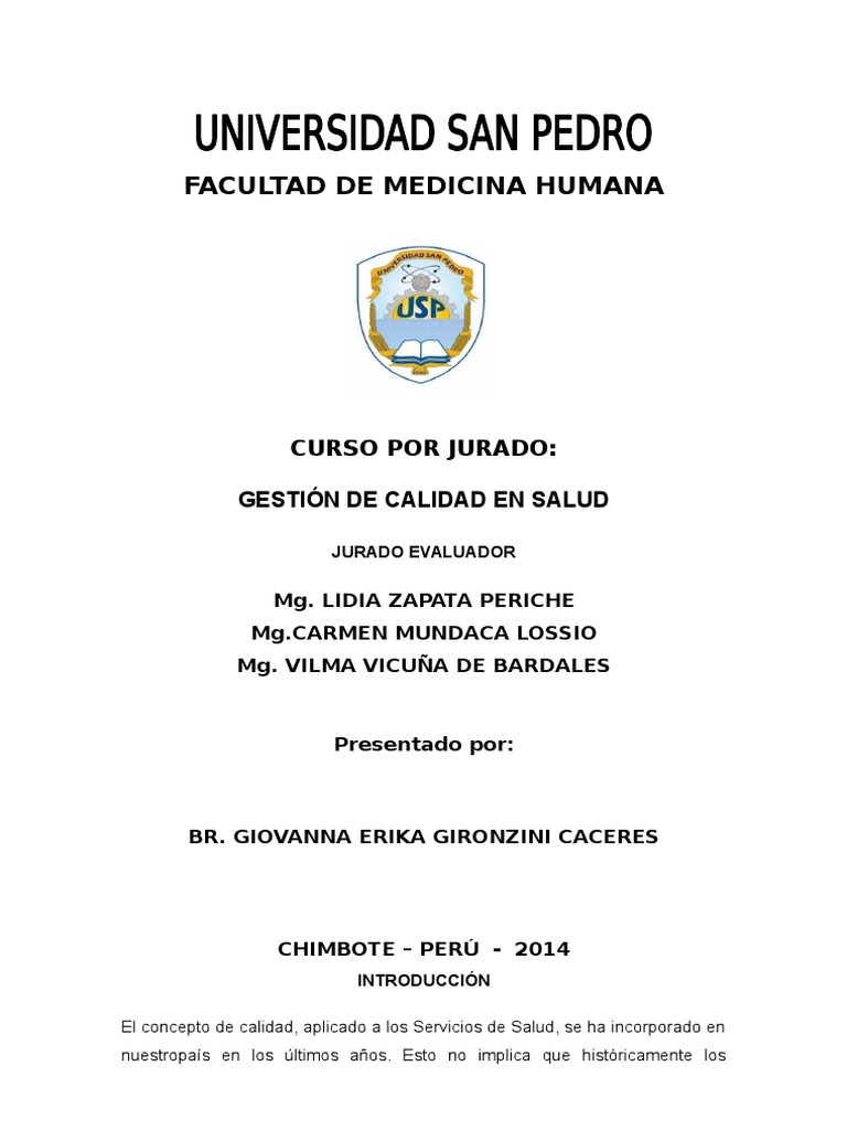 Gestion De La Calidad En Salud Usp Pdf Gestión De La Calidad