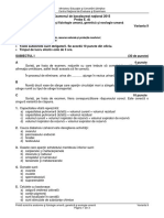 Varianta Extrasa Si Barem La Anatomie Si Fiziologie Umana Genetica Si Ecologie Umana Bacalaureat 2015 Sesiunea Iunie Iulie - Bacalaureat