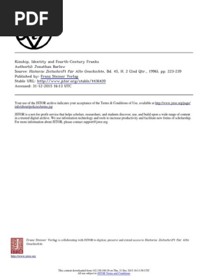 Identity Kinship 4th Century Franks Franks Germanic - 