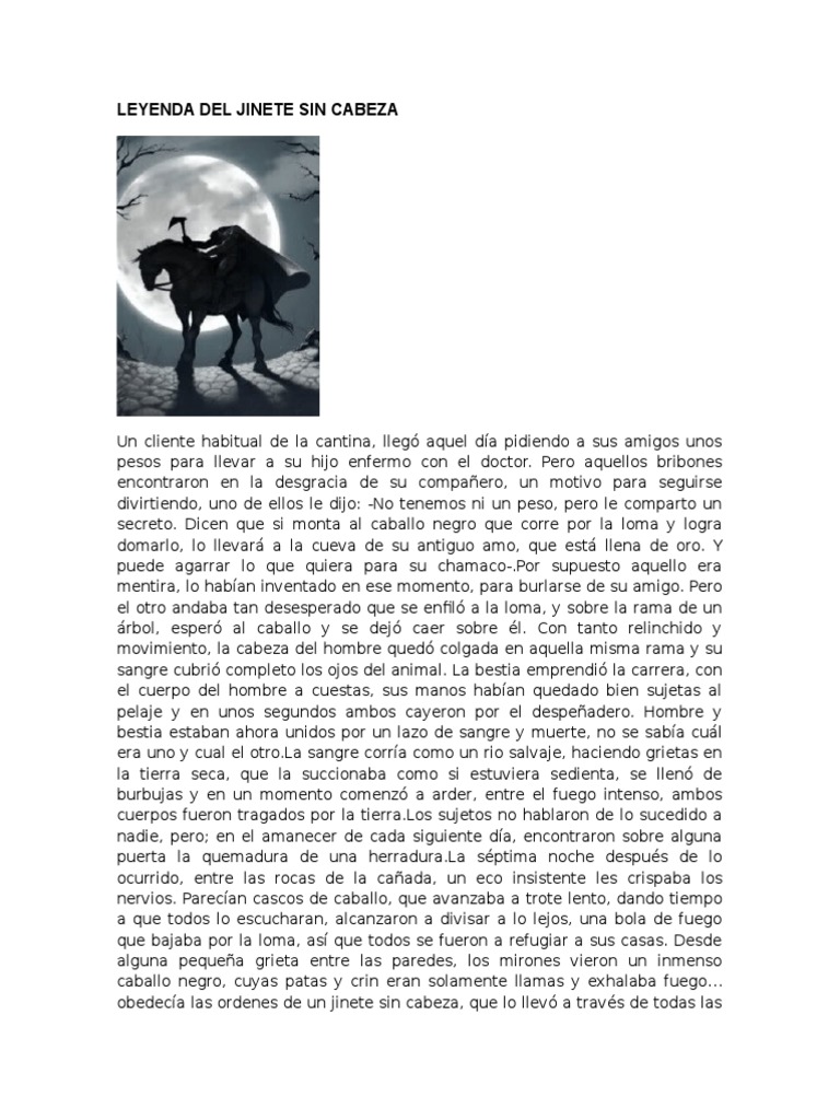 Leyenda Del Jinete Sin Cabeza | PDF