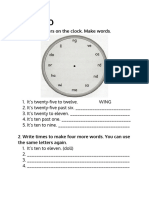 Find letters on a clock face to make words