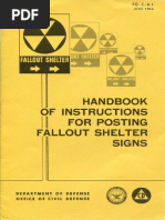 HANDBOOK OF INSTRUCTIONS FOR POSTING FALLOUT SHELTER SIGNS