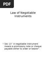 Law of Negotiable Instruments