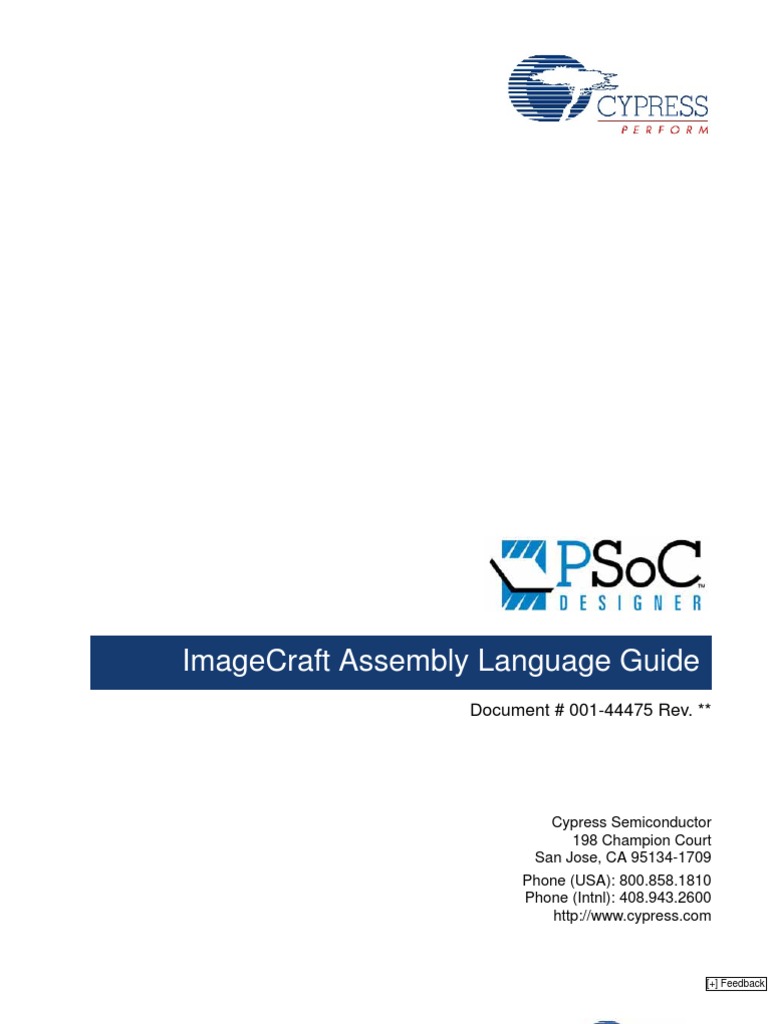 IMAGECRAFT (PSOC) Assembly Language User Guide | PDF | Assembly ...