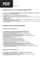 Calculate IDMT Over Current Relay Setting (50/51)