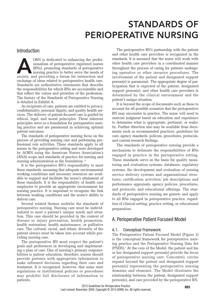Standards of Perioperative Nursing by AORN 2016 Nursing Medical