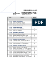 Ejemplo de Cronograma de Avance y Valorizado