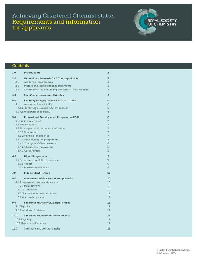 Chartered Chemist Application Guide | PDF | Academic Degree | Master's ...