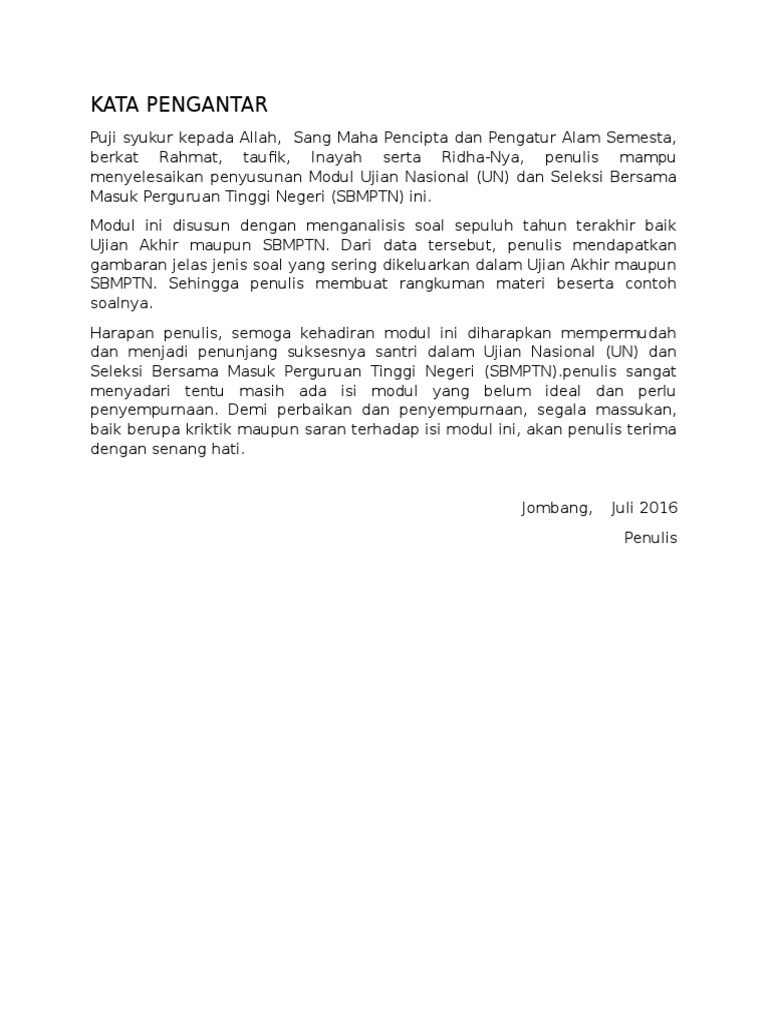 Kata Pengantar Modul