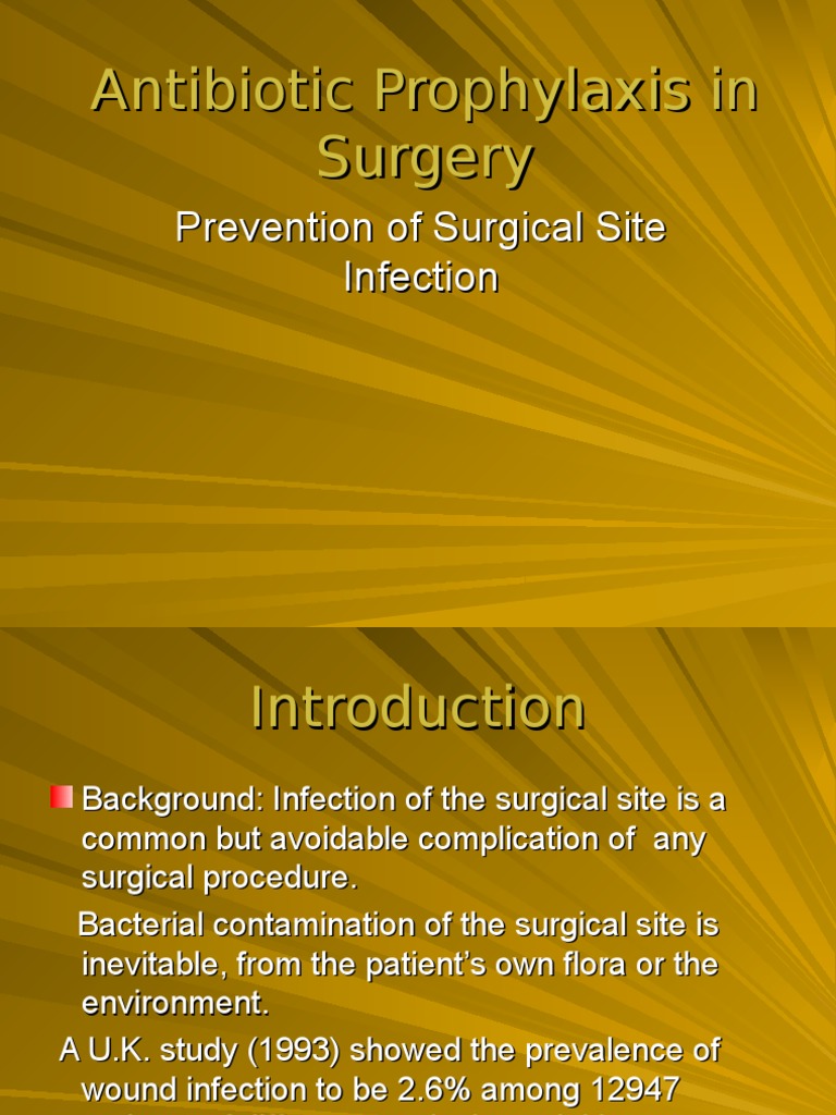 Antibiotic Prophylaxis in Surgery PDF Surgery Antibiotics