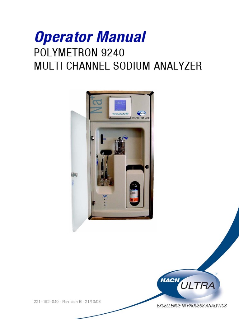 9240 Sodium Analyzer Operator Manual PDF Ph Chemistry