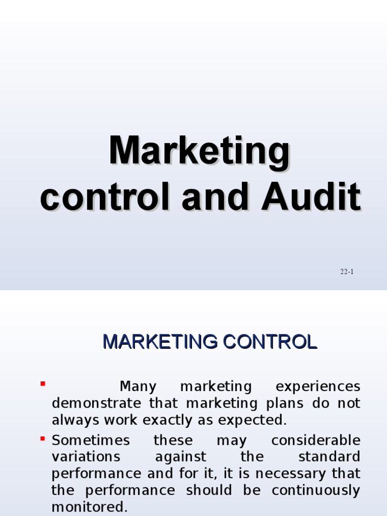 Marketing Audit and Control Overview | PDF | Audit | Marketing