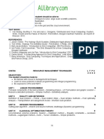 Resource Management Techniques Syllabus - 2013 Regulation