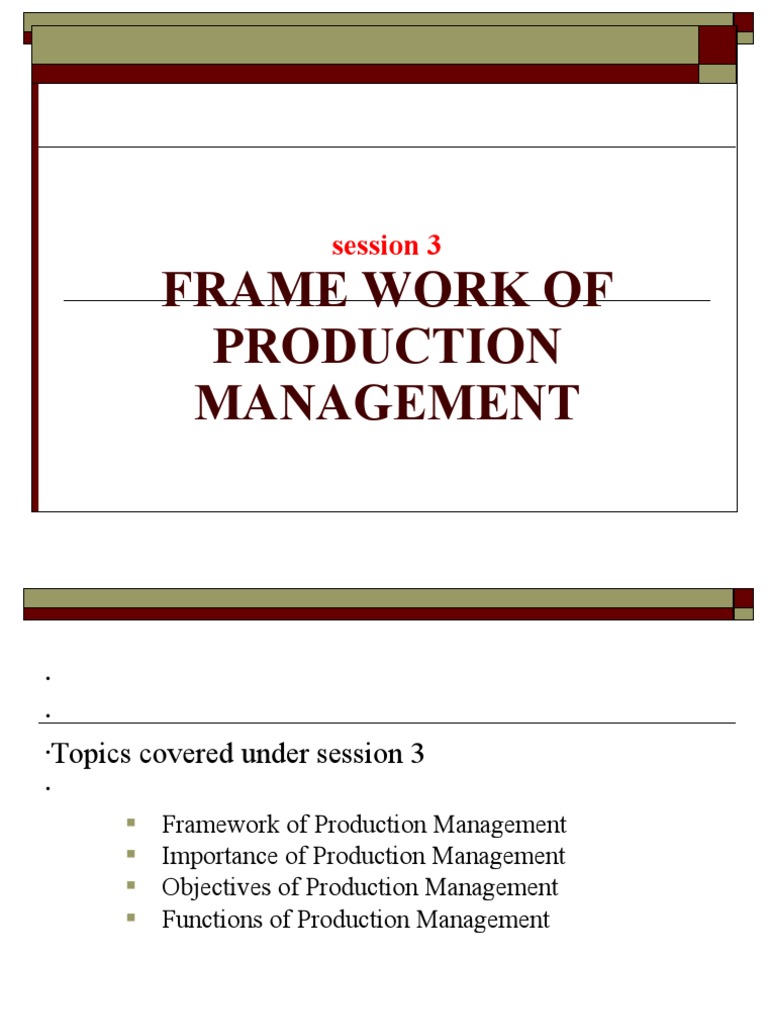 Production Management Framework Overview | PDF | Inventory | Business ...