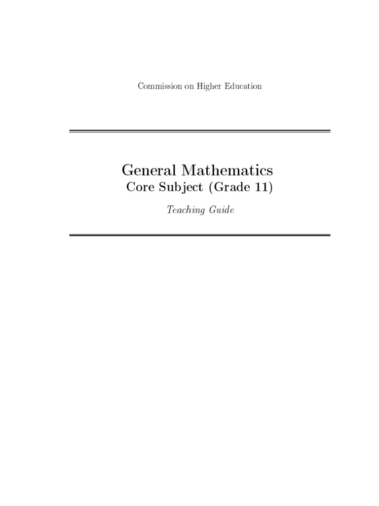Grade 11 General Mathematics Teaching Guide | PDF | Fraction ...
