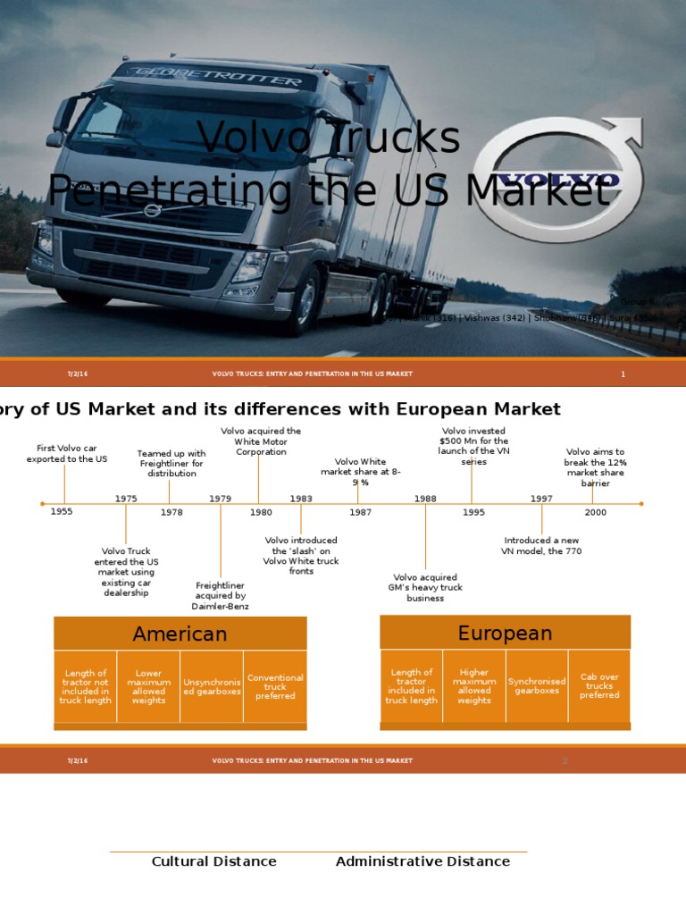 Volvo trucks penetrating the u s market essay picture