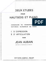 Aubain - Two Etudes For Oboe and Piano PDF