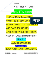 BSNL TTA Exam Coaching 