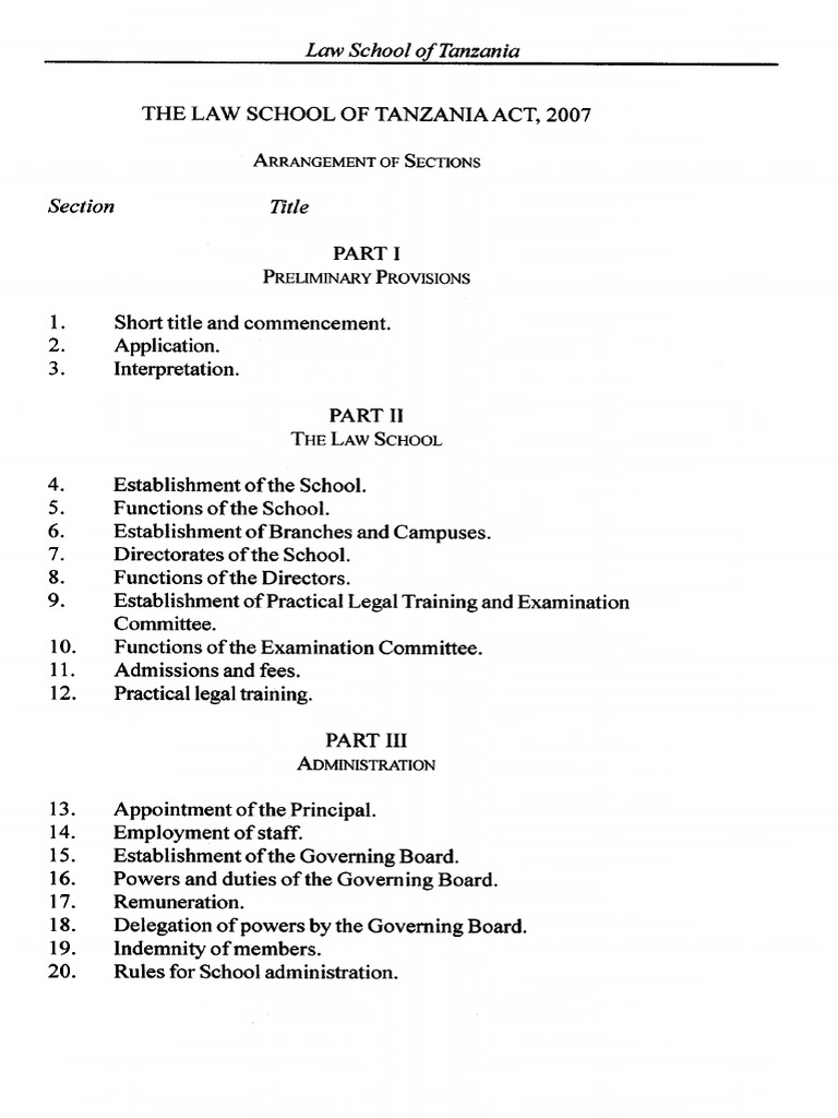 Law School Of Tanzania