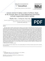 Analysis Method of Planar Cracks of Arbitrary Shape in The Isotropic Plane of A Three-Dimensional Transversely Isotropic Magnetoelectroelastic Medium