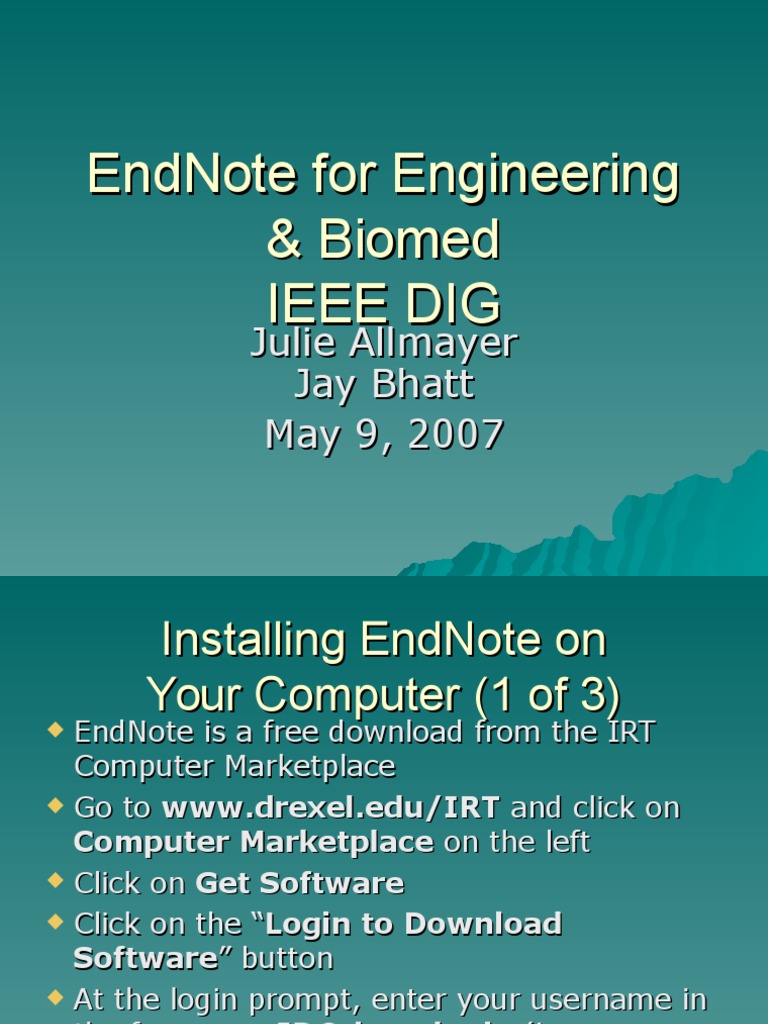 Endnote For Engineering & Biomed Ieee Dig | PDF | Computer File ...