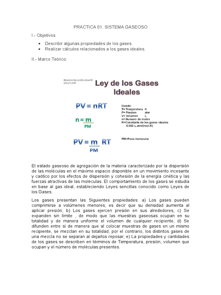 Propiedades y Cálculos de Gases Ideales | PDF | Gases | Presión