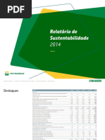 Relatorio de Sustentabilidade 2014 Petrobras