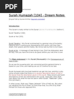 Surah - Humazah - Dream Tafseer Notes - Nouman Ali Khan
