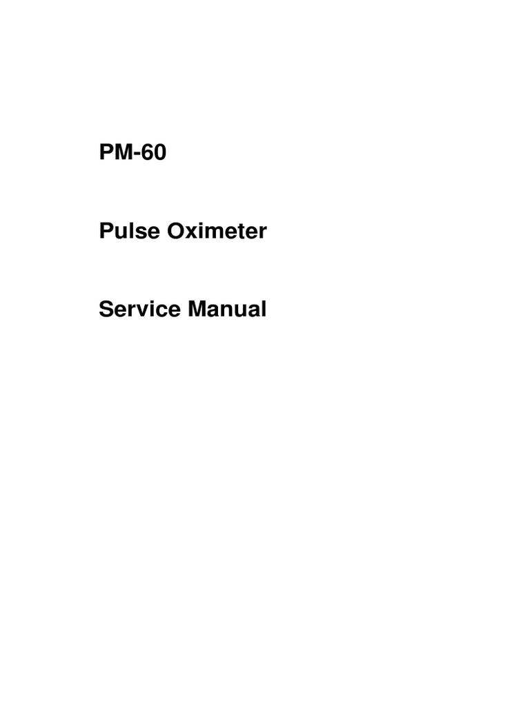 PM60 Pulse Oximeter Service Manual PDF PDF Battery Charger Power
