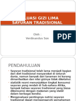 Evaluasi Gizi Lima Sayuran Tradisional