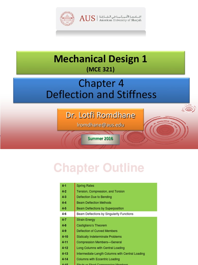 Deflection and Stiffness in Mechanical Design | PDF | Deformation ...