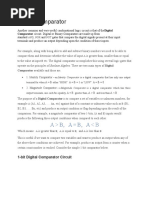 Digital Comparator: Comparator Circuit. Digital or Binary Comparators Are Made Up From