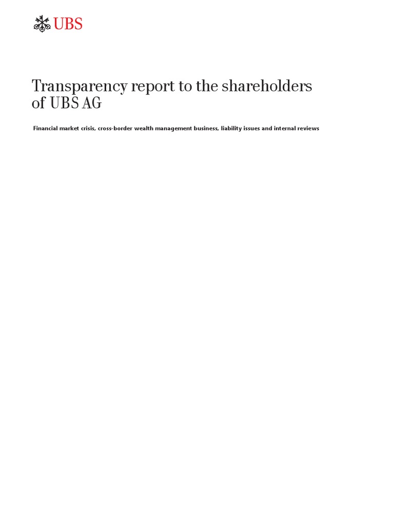 UBS Report Download Free PDF Ubs Board Of Directors