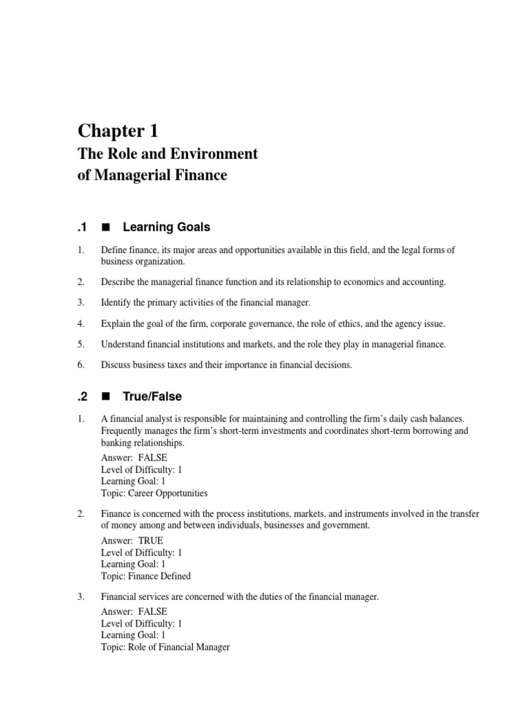 Managerial Finance Fundamentals Explained | PDF | Career & Growth ...