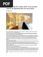 Casa de Vila Do Conde Onde Viveu Escritor Antero de Quental Abre Na Terça Feira - JN