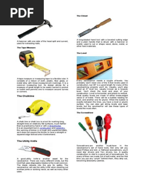 Carpentry Tools and Equipment