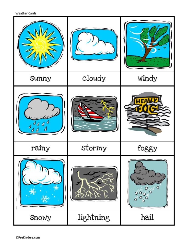 Free Printable Weather Flashcards | PDF