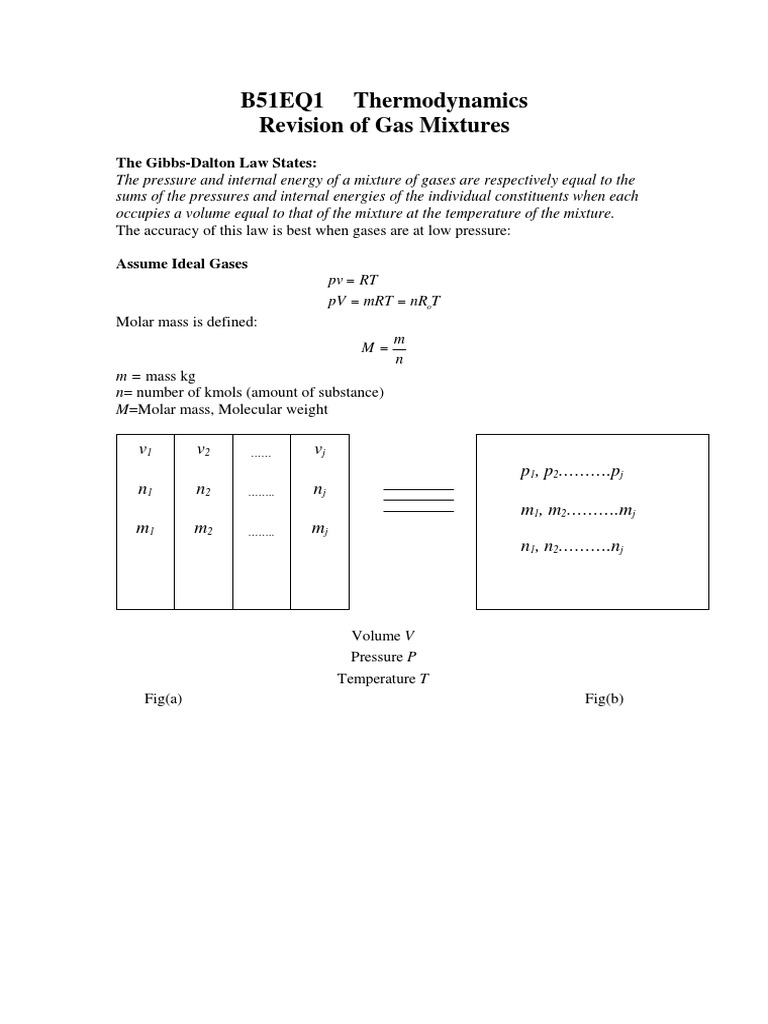 Gas Mixtures and Thermodynamics Analysis | PDF | Teaching Methods ...