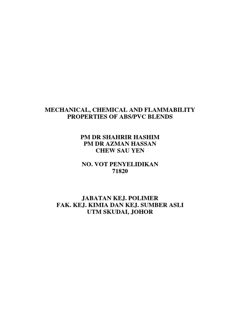 Abs PVC Alloy | PDF | Copolymer | Polymers