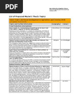 Thesis Proposals of Engineering