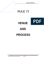 Rule 73: Venue AND Process