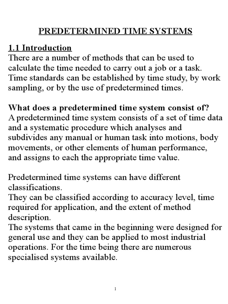 Predetirmened Time Systems PDF | PDF | Nature | Teaching Mathematics