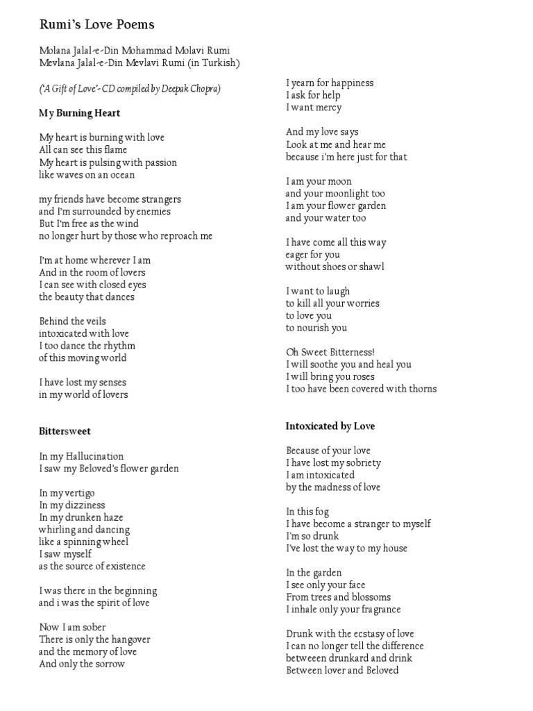 Rumi Love Poems PDF | Download Free PDF | Rumi