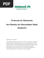 Protocolo de Obstetricia Dos Plantoes Da Maternidade Sinha Junqueira