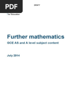 Further Mathematics GCE - Subject Content - Final