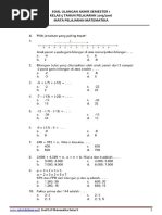 Soal UAS Matematika Kelas 5 Semester 1 PDF